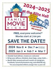Save the Dates for Free Family Movie Nights