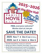 Save the Dates for Free Family Movie Nights Save the Dates for Free Family Movie Nights