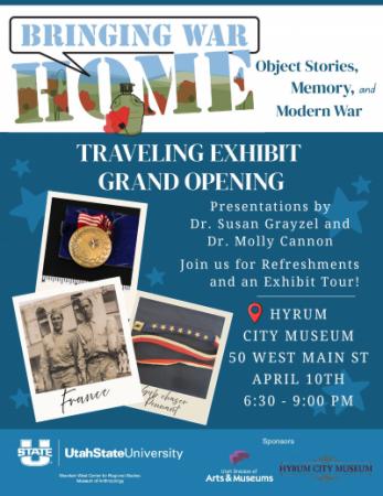 Bringing War Home Exhibit Grand Opening: April 10, 6:30pm