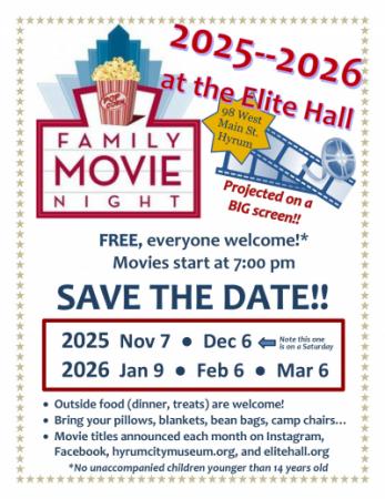 Free Family Movie Nights at Elite Hall
